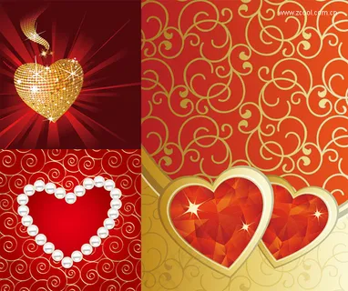 钻石珠宝的心形矢量素材