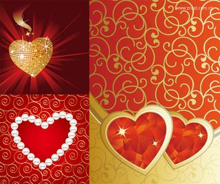 钻石珠宝的心形矢量素材