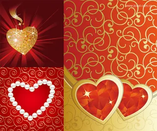 钻石珠宝的心形矢量素材