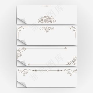 古典花纹贴纸横幅矢量素材
