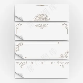 古典花纹贴纸横幅矢量素材