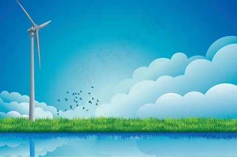 精美自然风景矢量之湖光云景图片