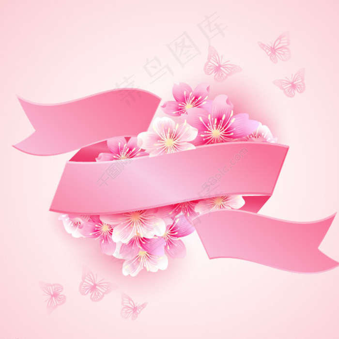 樱花 丝带 粉红图片