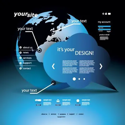 金融网站模板eps,ai矢量模版下载