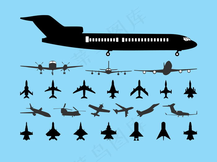 矢量图飞机素材ai矢量模版下载