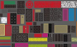 中国传统窗格花格矢量素材