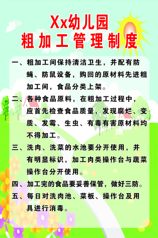 粗加工管理制度cdr矢量模版下载