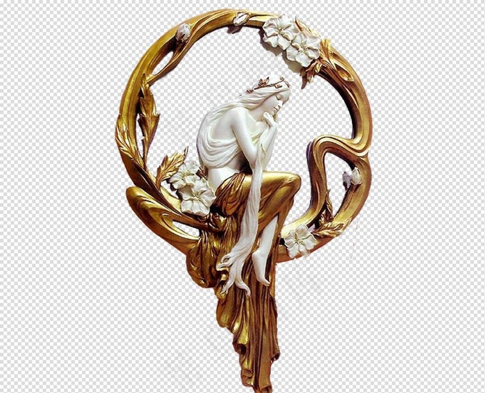 免扣金色维纳斯女神仙女背景墙素材P...