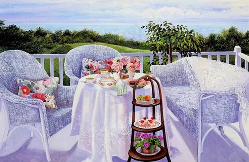 油画 悠闲午后时光图片