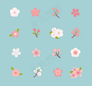 唯美樱花图标矢量设计