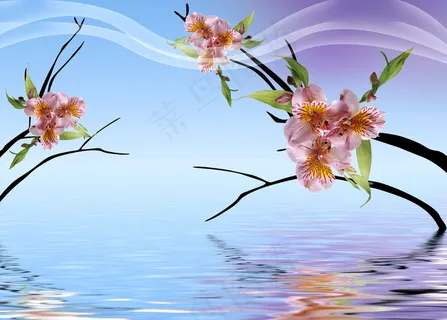 手绘花背景墙图片 手绘花背景墙图片