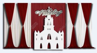 婚礼背景白教堂婚礼wedding简约个性