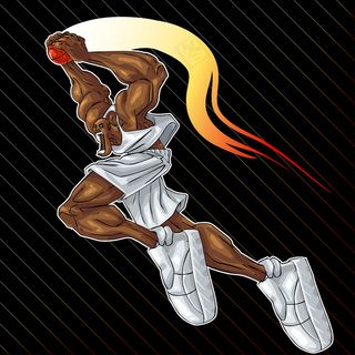 漫画风格扣篮人物矢量素材