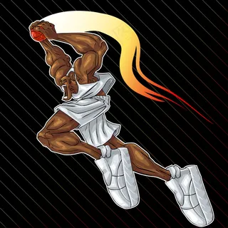 漫画风格扣篮人物矢量素材