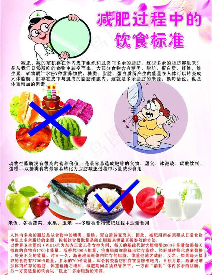 减肥饮食标准图片cdr矢量模版下载
