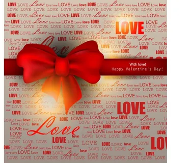 矢量浪漫情人节丝带英文底纹 矢量浪漫情人节丝带英文底纹