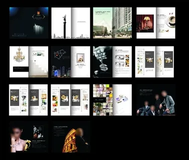 高档黑色房地产画册设计矢量素材