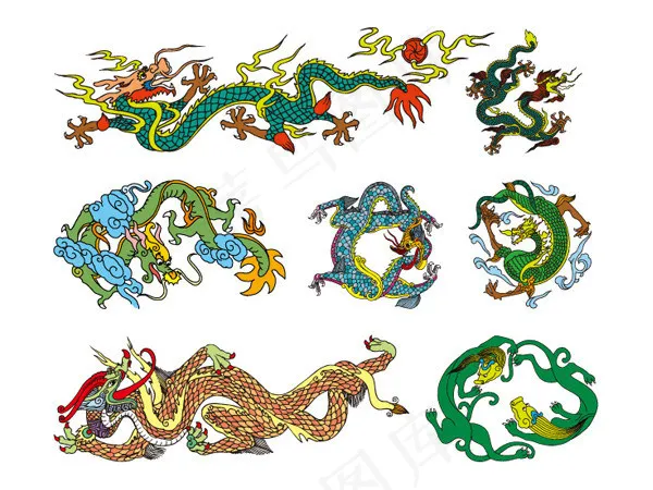 中华龙矢量素材ai矢量模版下载