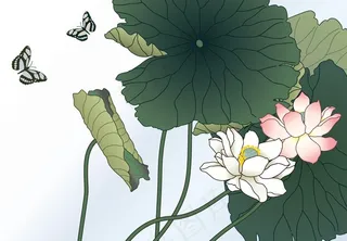 水墨矢量花草图片