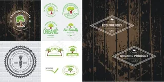 有机食品认证标签创意设计矢量素材