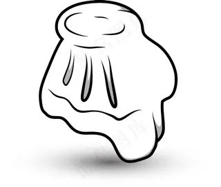 卡通手冲头向下矢量插画