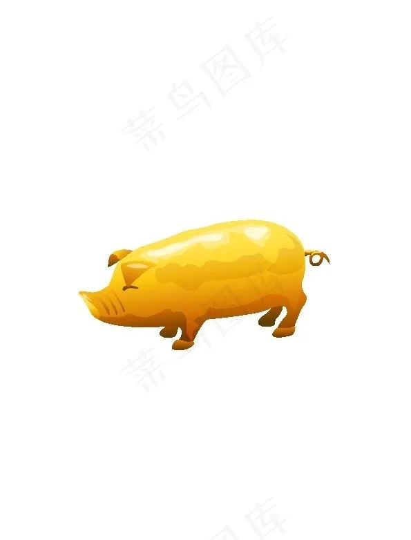 一头金色的猪ai矢量模版下载