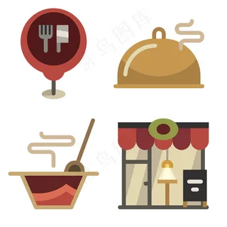 多色精美美食icon图标