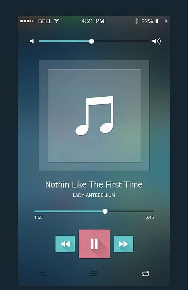 ios7音乐播放器psd分层psd模版下载
