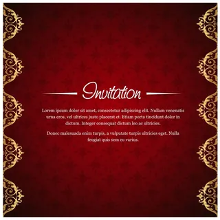 有花卉背景的红色邀请