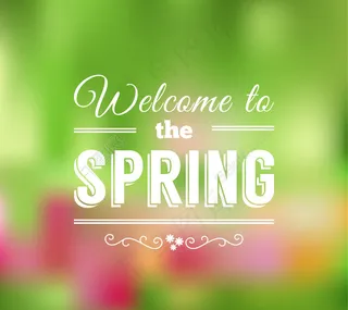 春天艺术字海报矢量素材