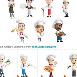 卡通厨师职业人物PSD分层素