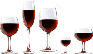 60款葡萄红酒酒杯PNG透明背景免...