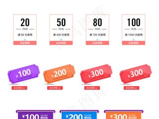 淘宝天猫店铺促销优惠券折扣券设计