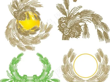 麦穗矢量素材图片