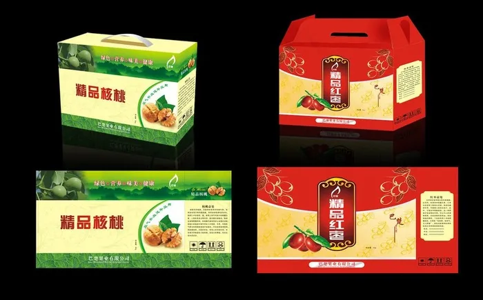 核桃 红枣 包装图片cdr矢量模版下载
