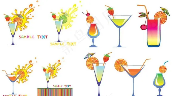 鸡尾酒矢量素材图片