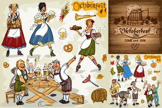 啤酒节插画矢量图