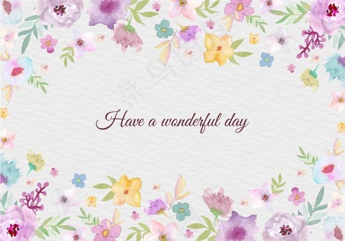 唯美水彩花卉背景