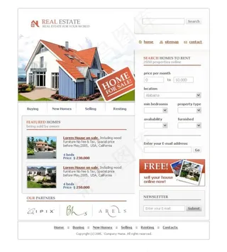 个性简洁房地产网页psd模板