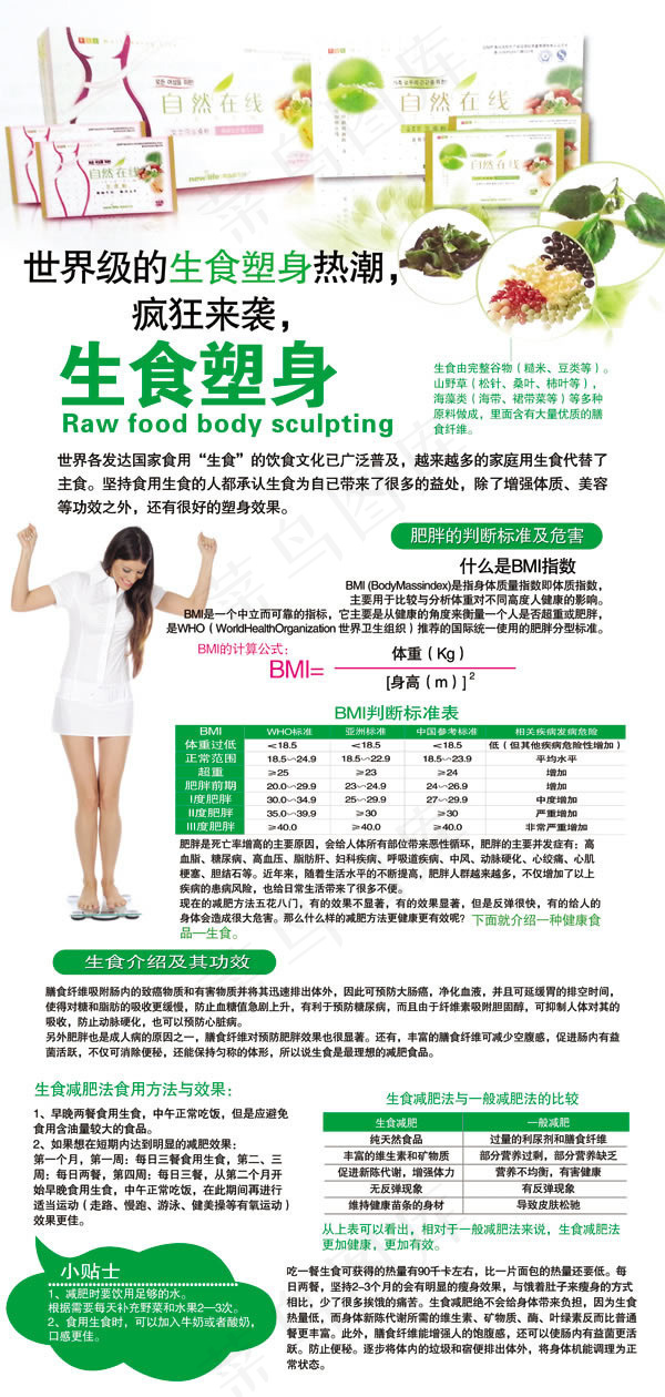 韩国生食塑身宣传单模板psd素材