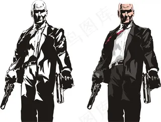 杀手47经典动作矢量素材