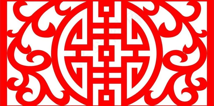 寿字镂空屏风雕花图片cdr矢量模版下载