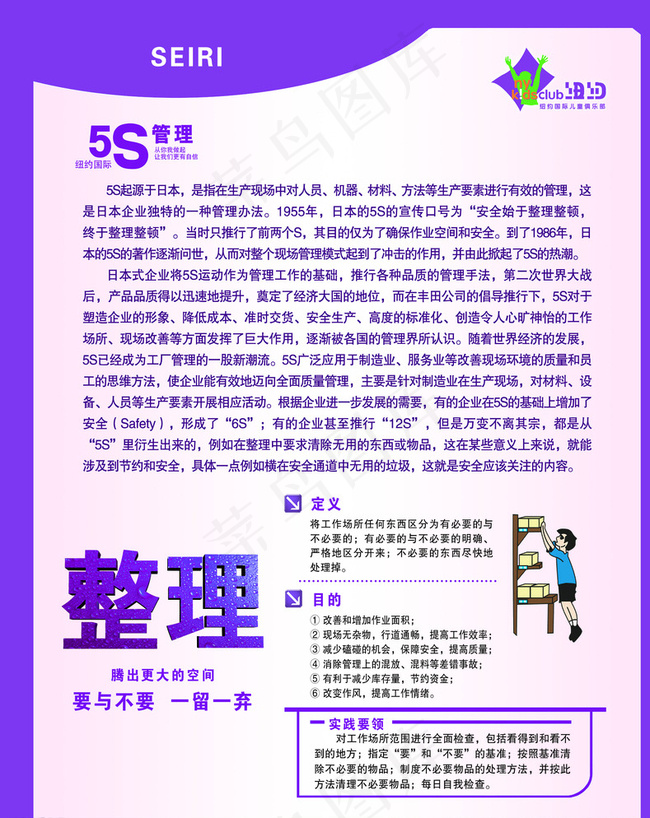5S管理图片psd模版下载
