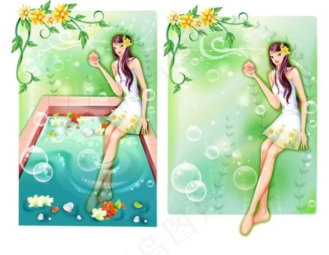 玩水的美女