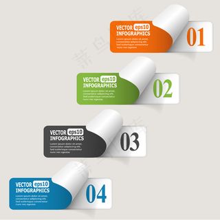 创意图表彩色标签矢量素材