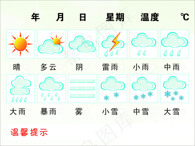 天气cdr矢量模版下载