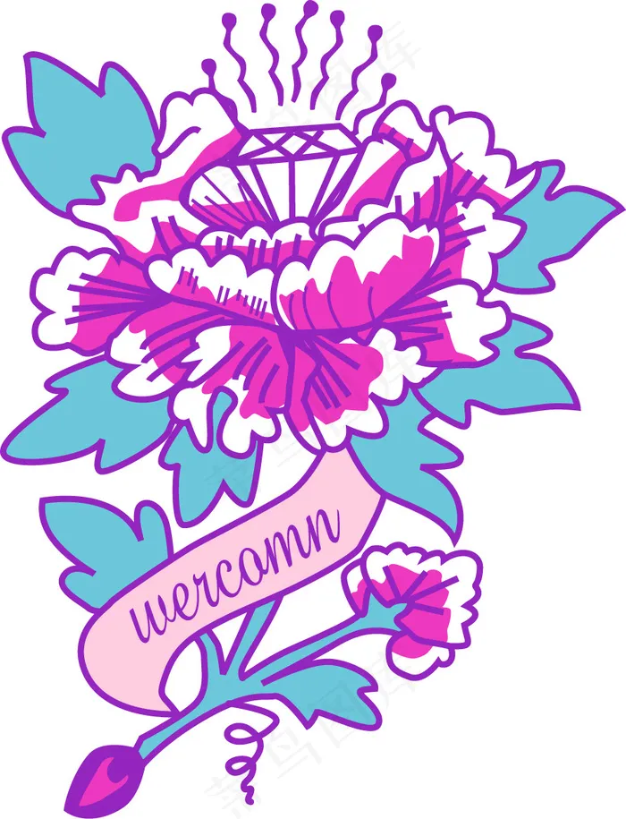 印花 钻石ai矢量模版下载