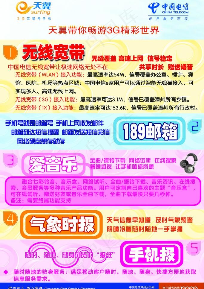 天翼增值 中国电信图片psd模版下载