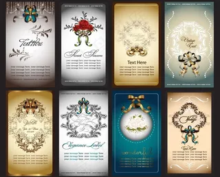 欧式花纹边框 名片卡片图片