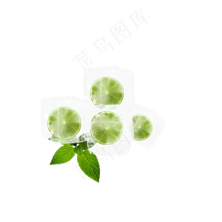 清新柠檬冰块冰晶元素清新柠檬冰块冰晶元素
